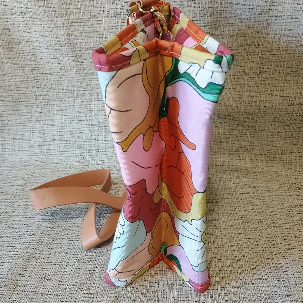 The Somewhere Co Floral Insulated Lunch Bag Crossbody Cooler Retro Multi Color